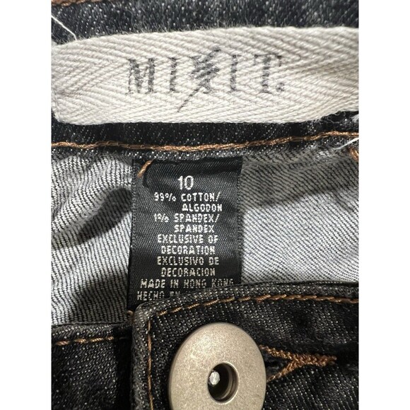 Mixit Denim Jean Cropped Capri Studded Stitch Pockets Gray 90s Y2K Size 10 - Picture 5 of 6